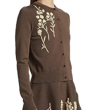 The Today Show Jenna Bush Hager Brown Floral Cardigan USA Jackets