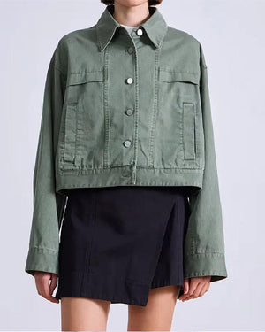 The Social 2025 Andrea Bain Cropped Cargo Jacket USA Jackets