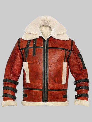 Aviator-Sheepskin-RAF-Men-B6-Waxed-Bomber-Shearling-Leather-Jacket