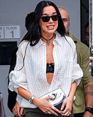 Dua Lipa NYC White Shirt USA Jackets