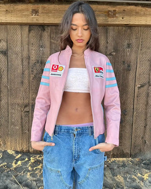 Ferrari-Pink-Leather-Jacket