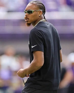 Justin Jefferson Preseason 2025 Black Vikings T-shirt USA Jackets
