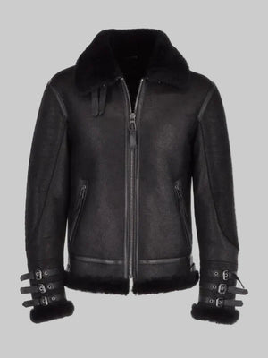 Men-Black-Aviator-Flying-Bomber-Shearling-Leather-Jacket