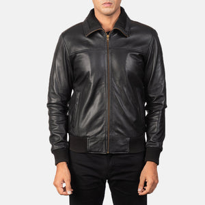 air-rolf-black-leather-bomber-jacket
