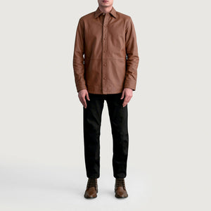haven-matte-brown-leather-shirt