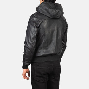 nintenzo-black-hooded-leather-bomber-jacket