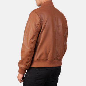 shane-brown-leather-bomber-jacket