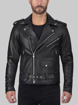 Mens-Brando-Black-Biker-Leather-Jacket