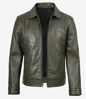 men-s-classic-shirt-collar-olive-green-leather-jacket