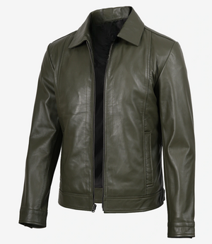 men-s-classic-shirt-collar-olive-green-leather-jacket