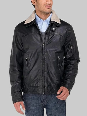 Mens-Cowhide-Flight-Bomber-Modern-Leather-Jacket-Vintage-Look