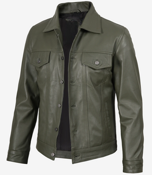 men-s-four-pockets-olive-green-trucker-leather-jacket