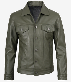 men-s-four-pockets-olive-green-trucker-leather-jacket