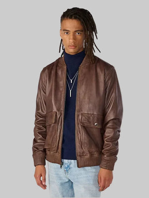 Mens-Harrington-Leather-Bomber-Jacket-In-Dark-Brown