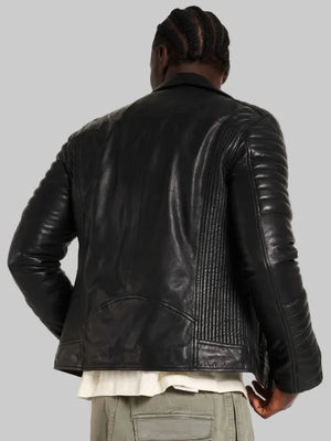 Mens-Leather-Biker-Black-Jacket-With-Quilted-Ribbed-Sleeves