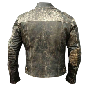 Retro Distressed Hooligan Leather Jacket For Sale