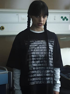 Wednesday S02 Jenna Ortega Poe The Pit and the Pendulum Skull T-Shirt USA Jackets