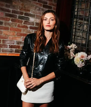 Phoebe Tonkin Chanel Through Her Lens Leather Jacket USA Jackets