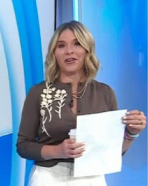 The Today Show Jenna Bush Hager Brown Floral Cardigan USA Jackets