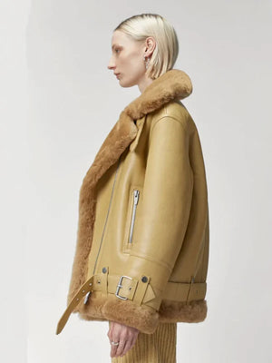 Women-RAF-Aviator-Styled-Sheepskin-Shearling-Leather-Jacket-Light-Brown
