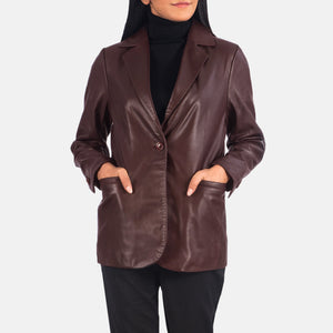 norma-maroon-leather-blazer