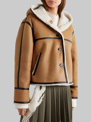 Womens-RAF-B3-Hooded-Leather-Trimmed-Sheepskin-Shearling-Bomber-Leather-Jacket
