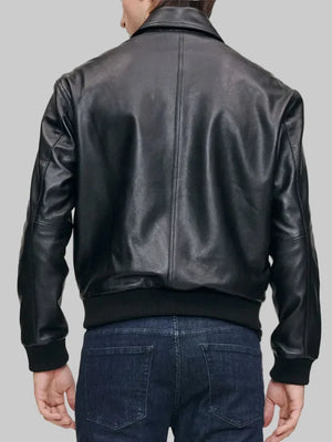 Zip-Front-Leather-Bomber-Jacket-Back