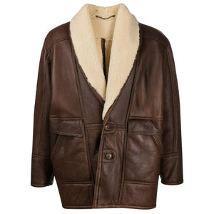 vintage-brown-leather-shearling-jacket