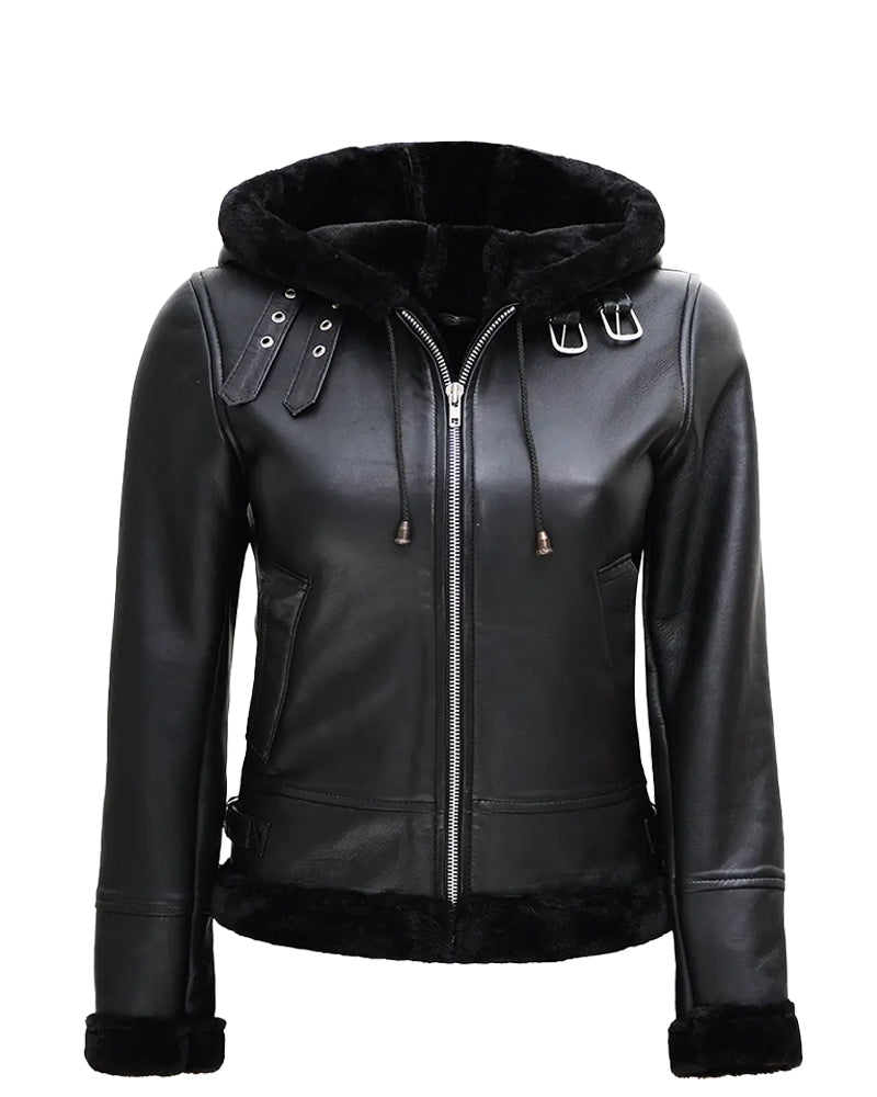 women-s-black-leather-jacket-with-hood-and-shearling