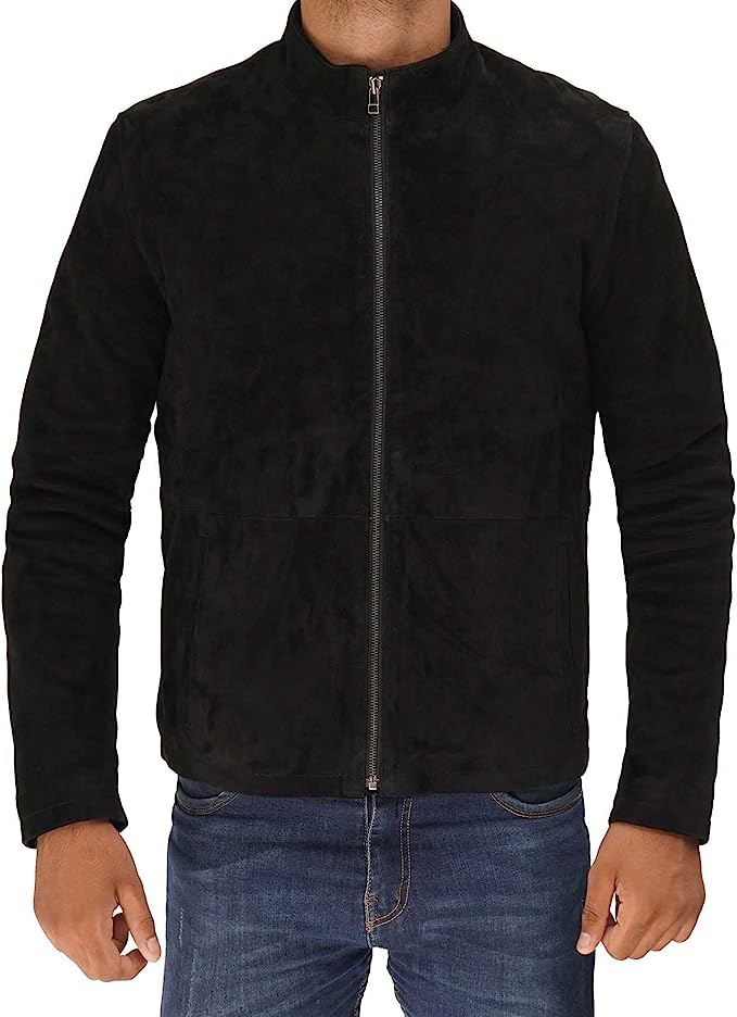Men Black Suede Leather Jacket Zing Apparel
