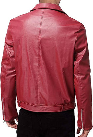 Modern Slim Leather Biker Men, Red Zing Apparel