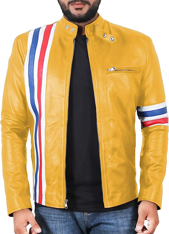 Men’s Cowhide Leather Bikers Jacket Zing Apparel
