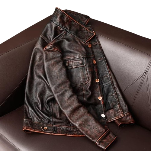 Men's Leather Faux Leather Biker Jacket Zing Apparel
