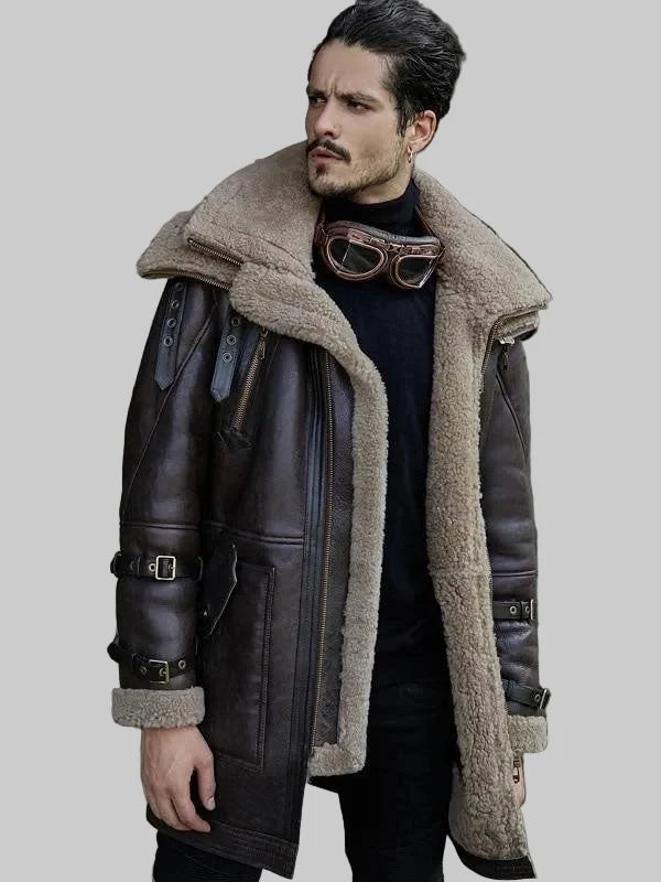 B3-Flight-Jacket-Mens-Shearling-Aviator-Fur-Long-Jacket-Coat