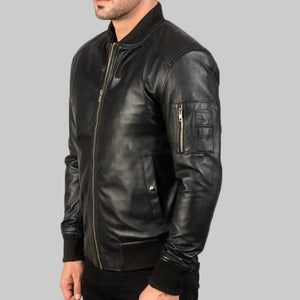 BOMBER-2408-Mush-Leather-Bomber-Black-Jacket