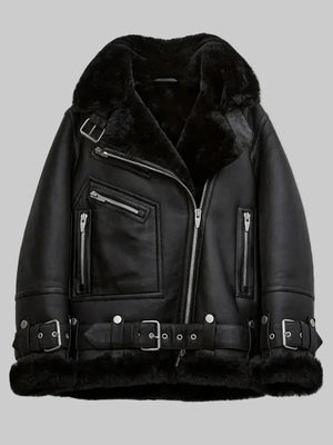 Black-Women-B3-RAF-Aviator-Styled-Sheepskin-Shearling-Leather-Jacket