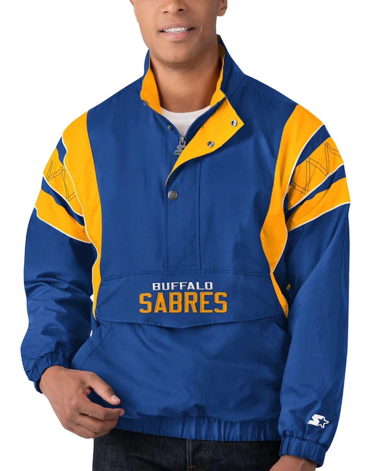 Men's Starter Royal Buffalo Sabres Impact Half-Zip Jacket
