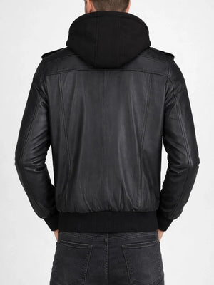 Christian-Mens-Black-Leather-Bomber-Jacket-Back