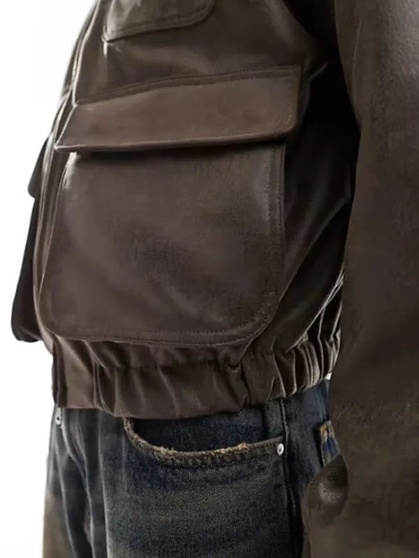 Daniel Brown Real Leather Bomber Jacket Buy