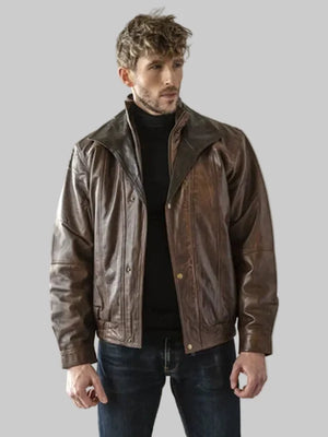 Double-Collar-Leather-Bomber-Jacket-Brown