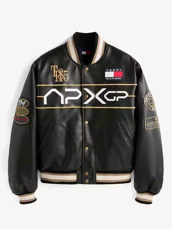 F1-Movie-Racing-Tommy-Hilfiger-Black-Varsity-Jacket