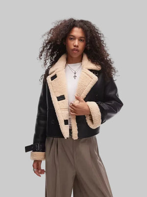 Faux-Leather-Borg-Shearling-Cropped-Aviator-Jacket-In-Black