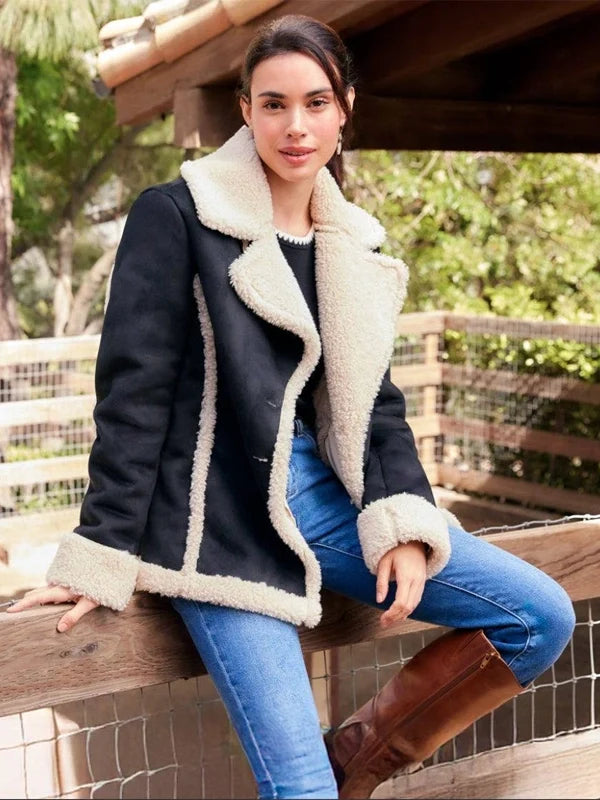 Faux-Suede-Shearling-Jacket-Black