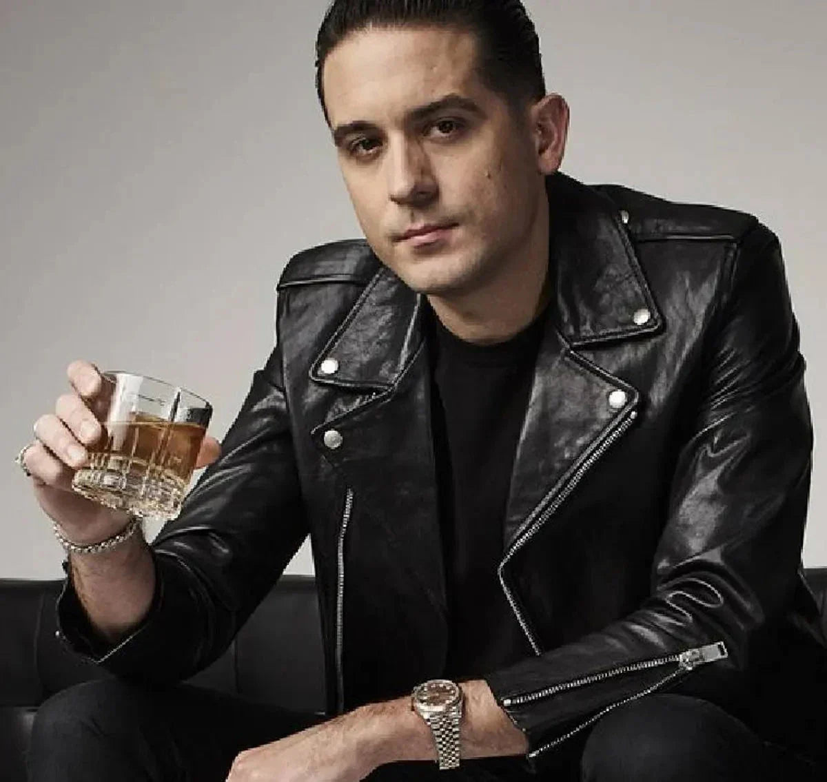 G-Eazy Biker Black Real Leather Jacket Zing Apparel