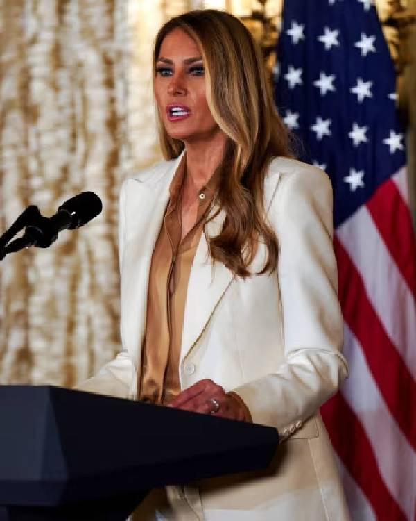 General Assembly Melania Trump White Blazer USA Jackets