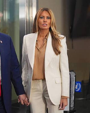 General Assembly Melania Trump White Blazer USA Jackets