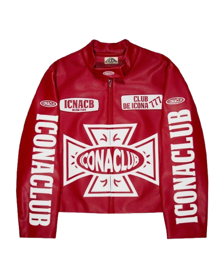 Iconaclub Unisex Leather Jacket Red Wine