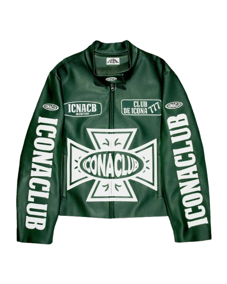 Iconaclub Unisex Leather Jacket Aston Green