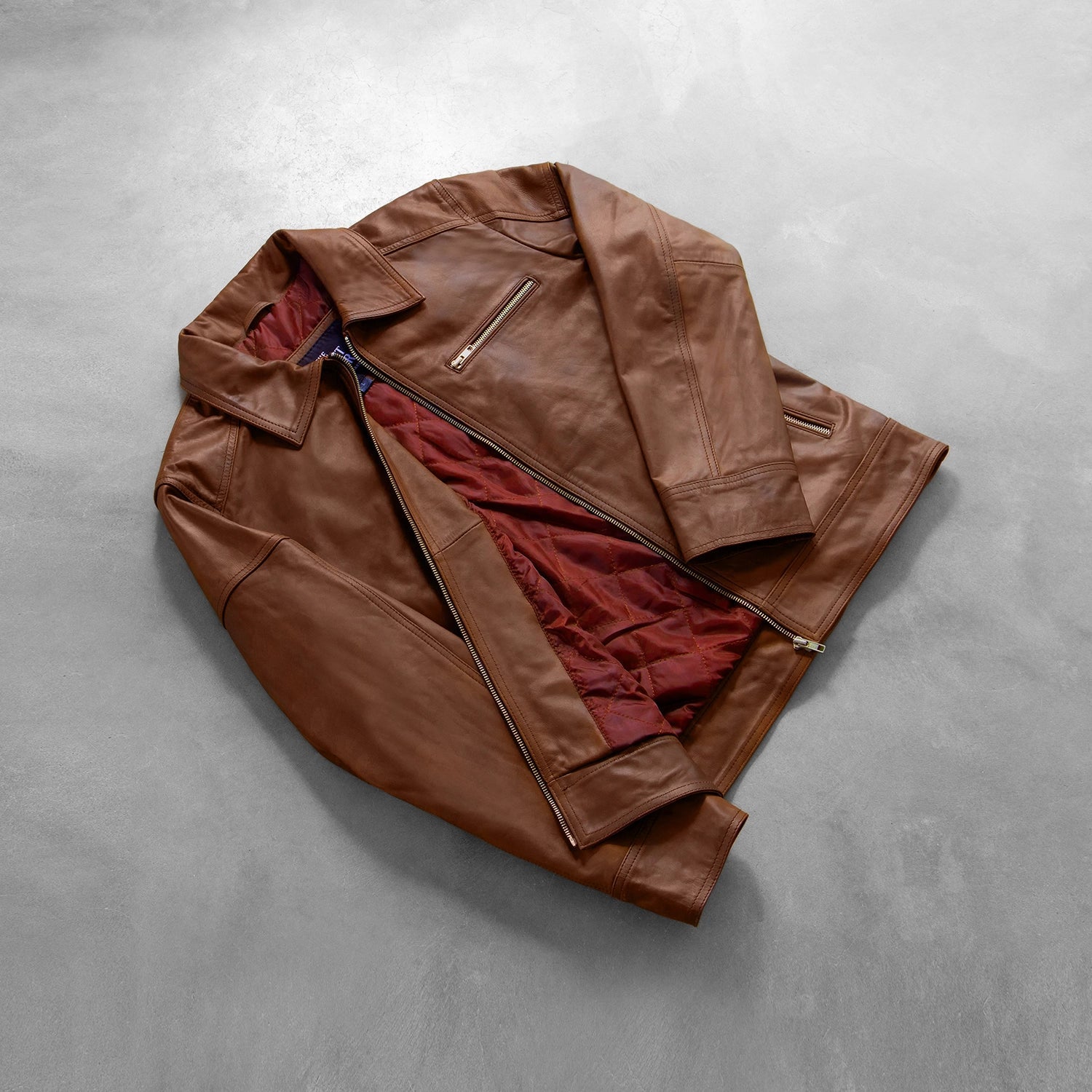 lavendard-brown-leather-biker-jacket