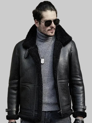 Men-B3-RAF-Aviator-Sheepskin-Shearling-Leather-Jacket